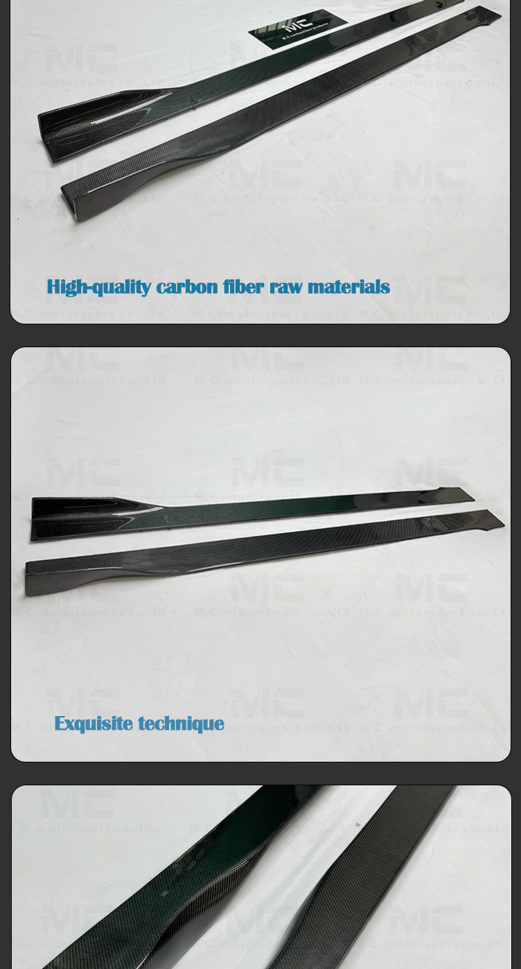 Customized Length Carbon Fiber Universal Side Skirt Extension Lip Car Side Skirt For All Car