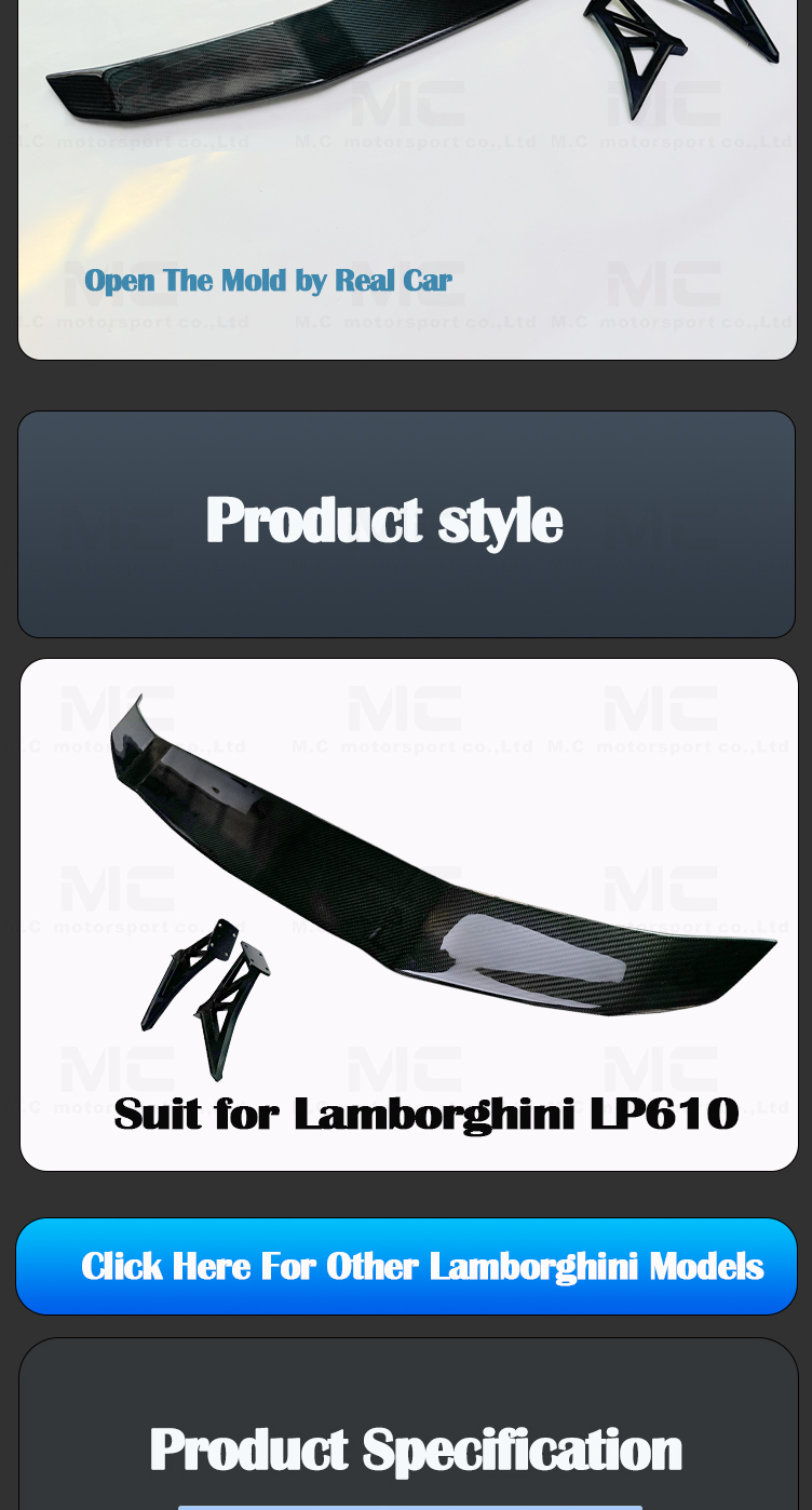 Lamborghini LP610 Carbon Fiber Spoiler
