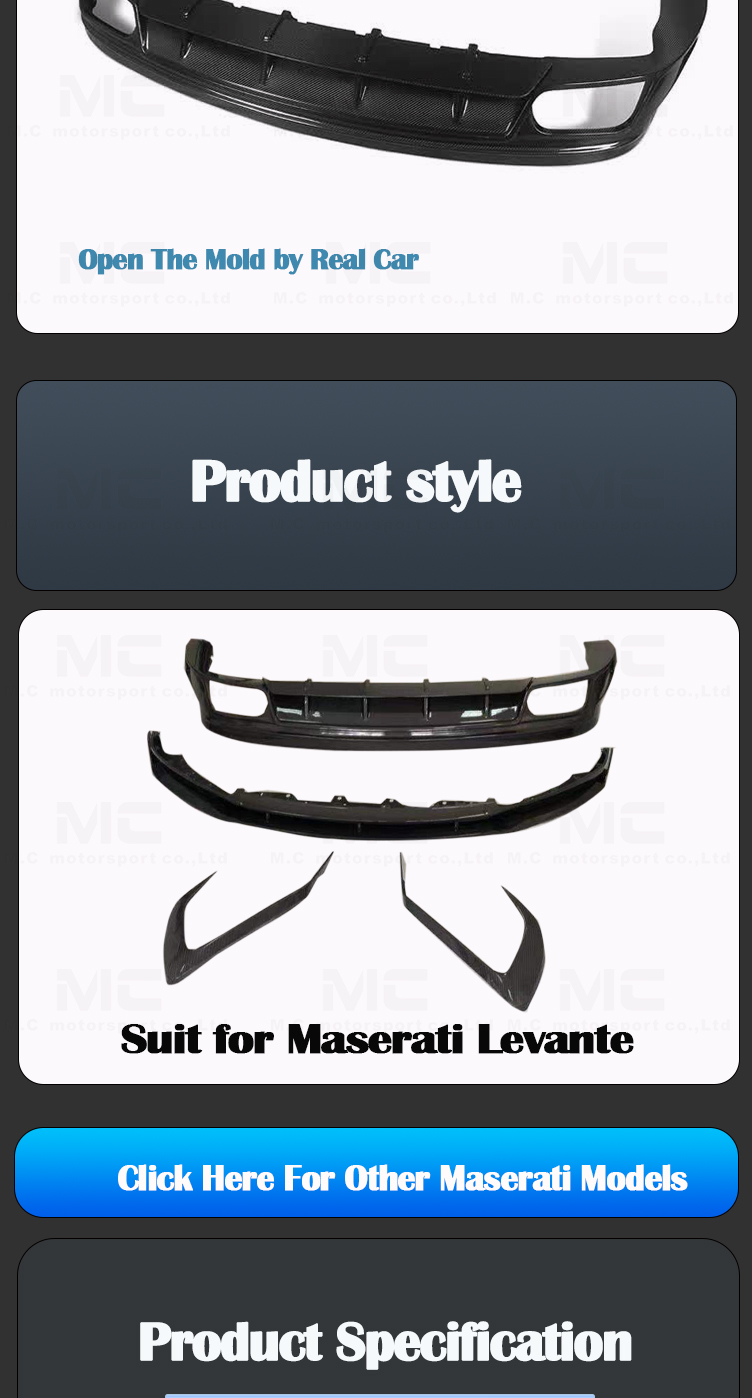 For Maserati Levante Carbon Fiber Body Kits
