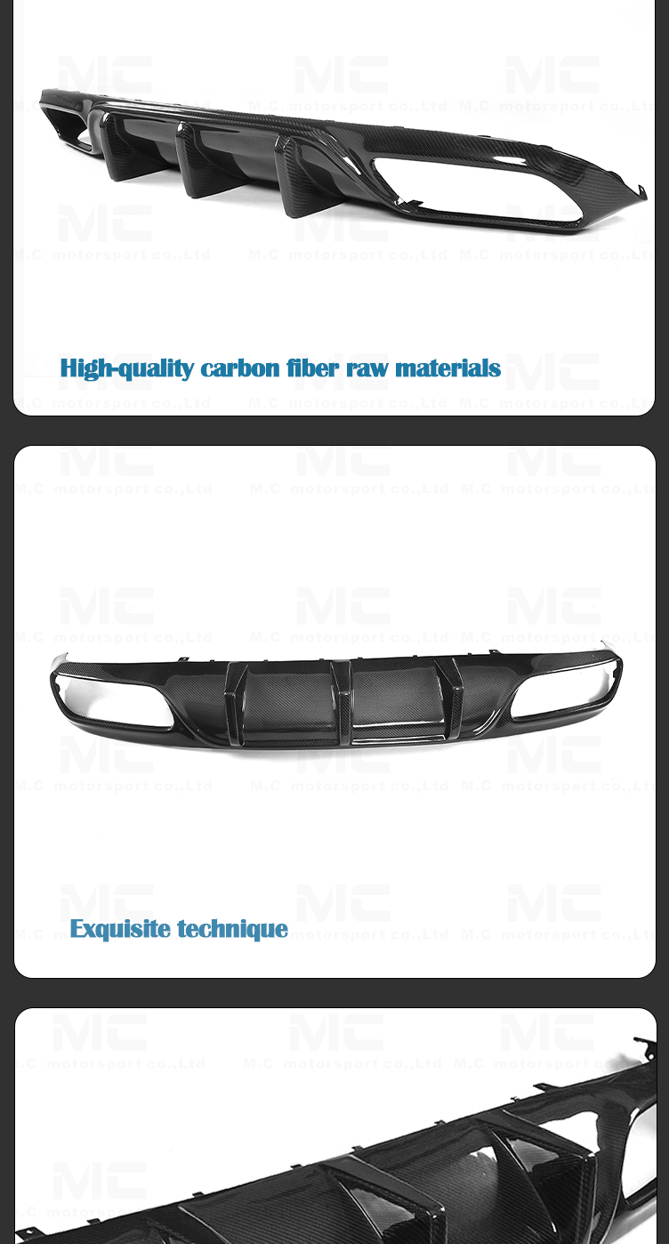 For Mercedes Benz C Class W205 C63 FD Style Diffuser