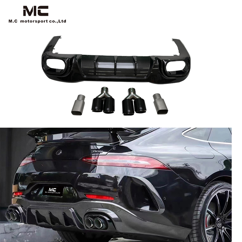 For Mercedes Benz AMG GT63 Carbon Fiber Diffuser with Carbon Fiber Exhaust Tips.