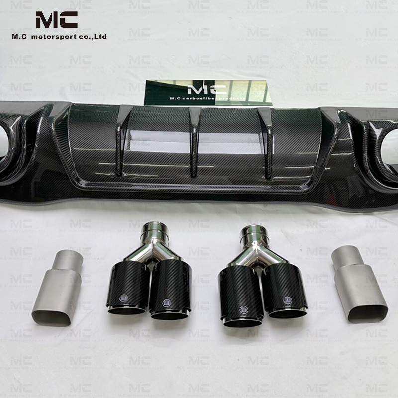 For Mercedes Benz AMG GT63 Carbon Fiber Diffuser with Carbon Fiber Exhaust Tips.