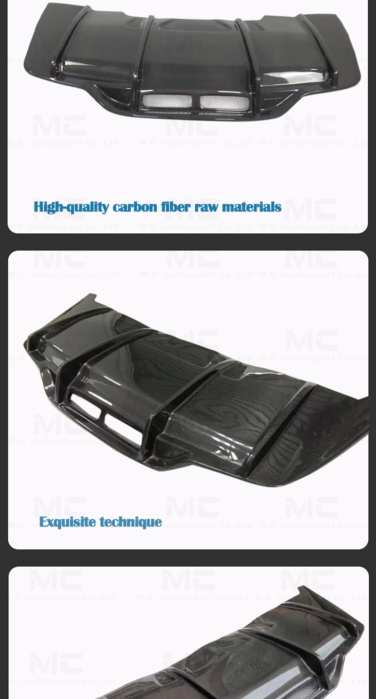 For Mercedes Benz C Class W205 C63 Carbon Fiber PSM Style Duiffuser