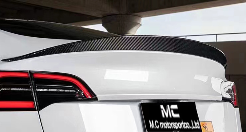 For Tesla ART Style Carbon Fiber Rear Spoiler