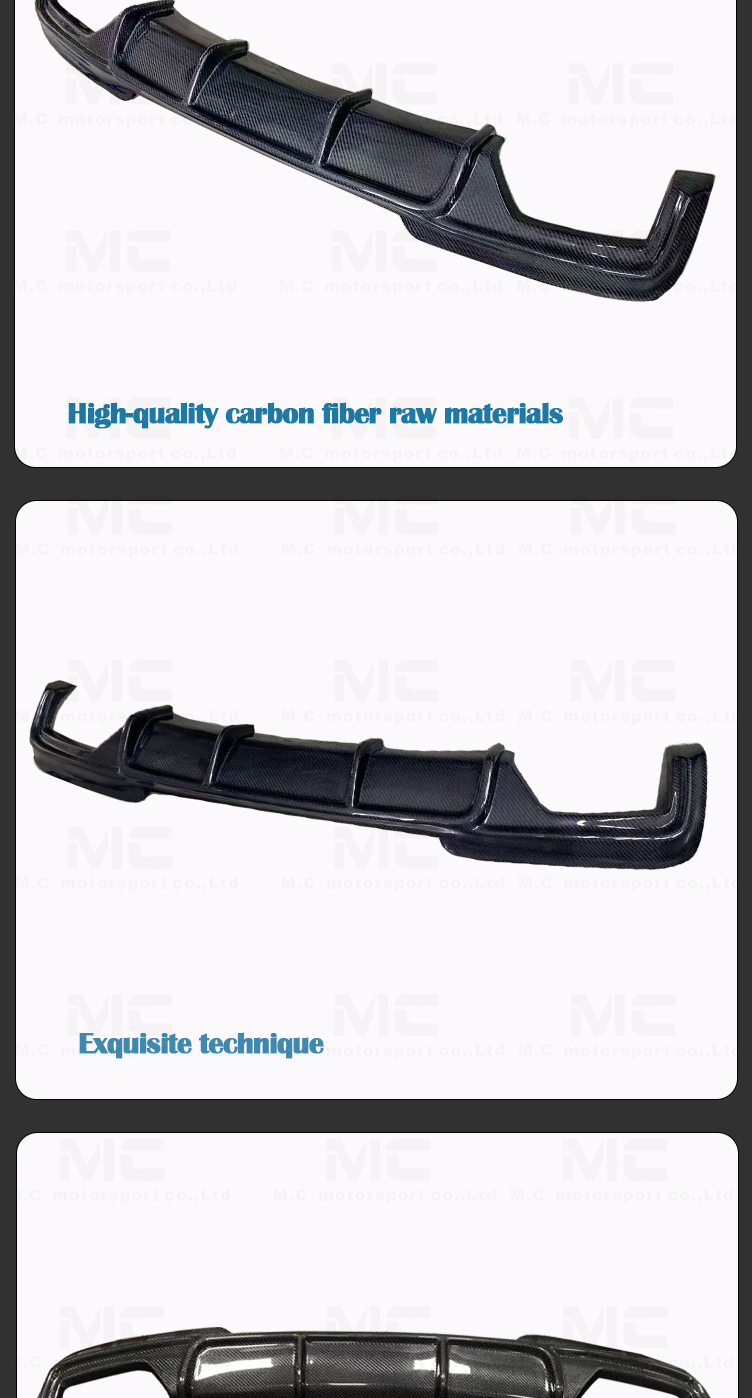 For BMW 5 Series F10 Carbon Fiber Rear Diffuser