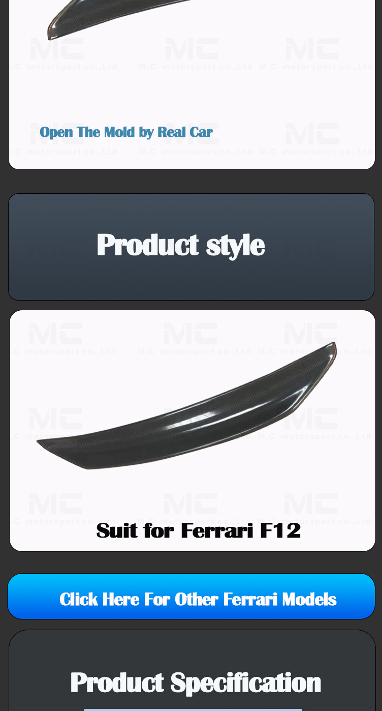 For Ferrari F12 DMC Carbon Fiber Spoiler