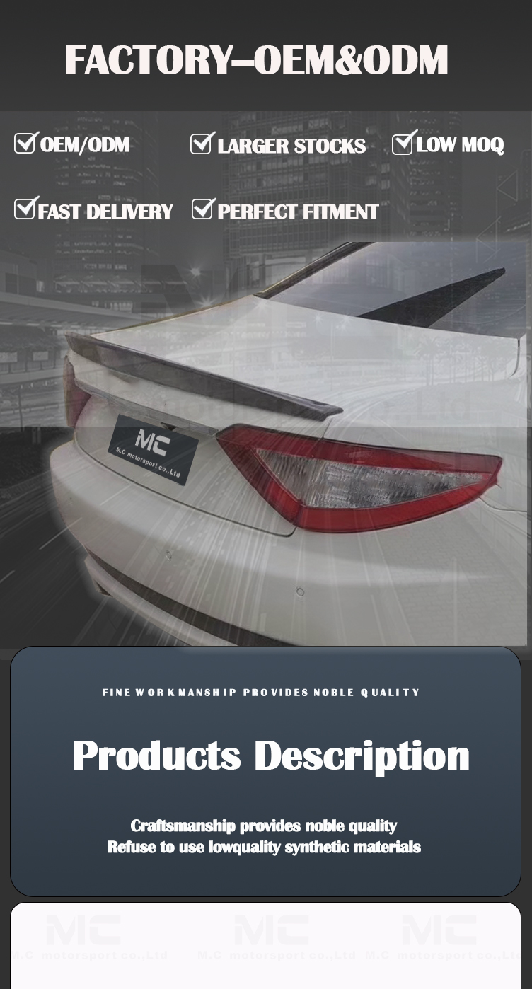 For Maserati GT4.2 Carbon Fiber Spoiler 2008-2015