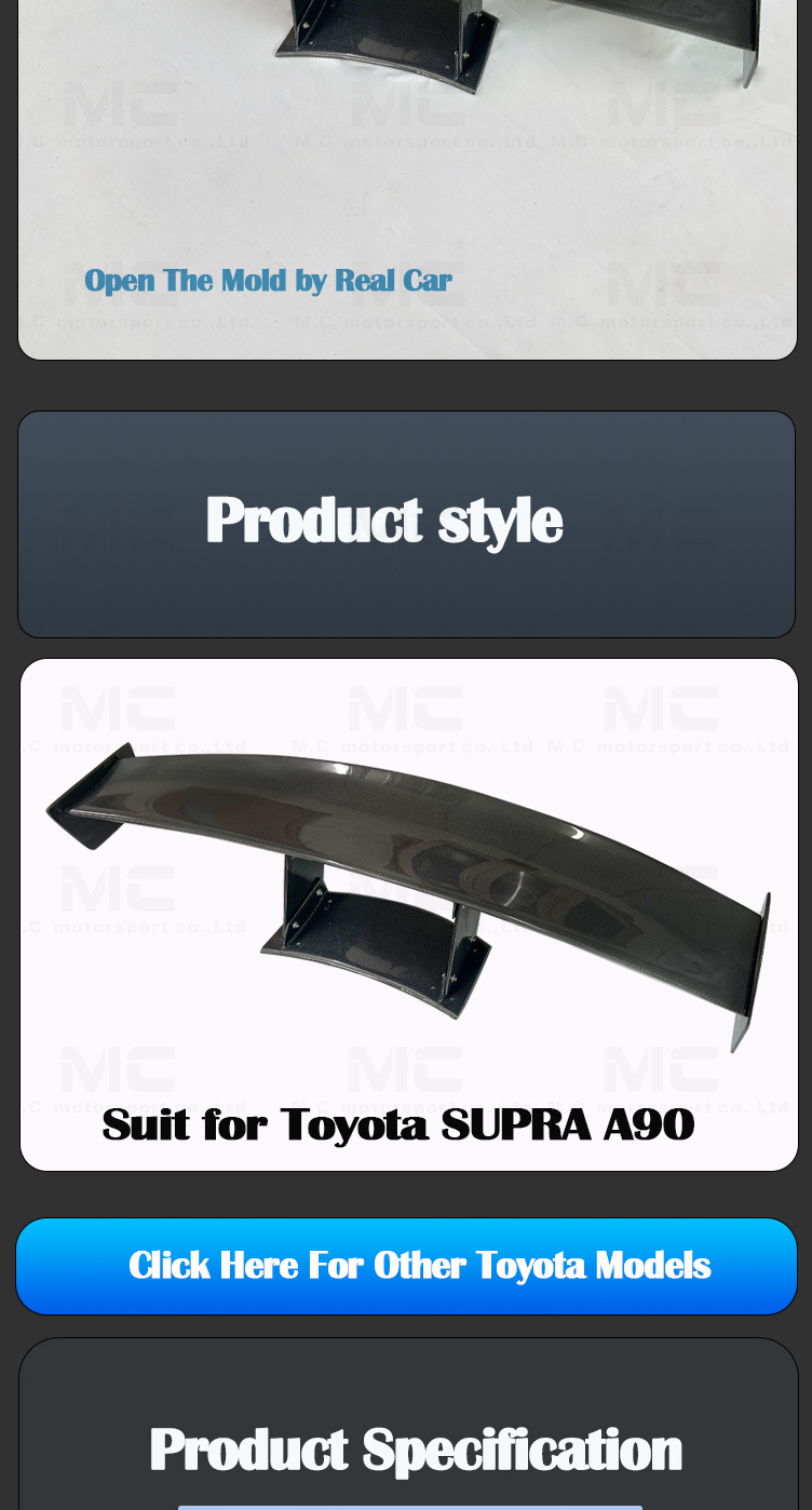 For Toyota Supra A90 A91 Carbon Fiber Rear Spoiler