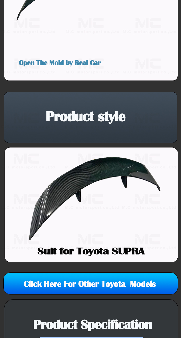 For Toyota Supra A90 A91 MK GR Carbon Fiber AG Style Rear Spoiler