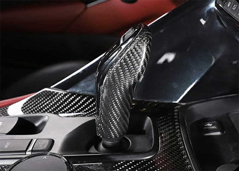 For Toyota Supra A90 Dry Carbon Fiber Gear Shift Knob Cover