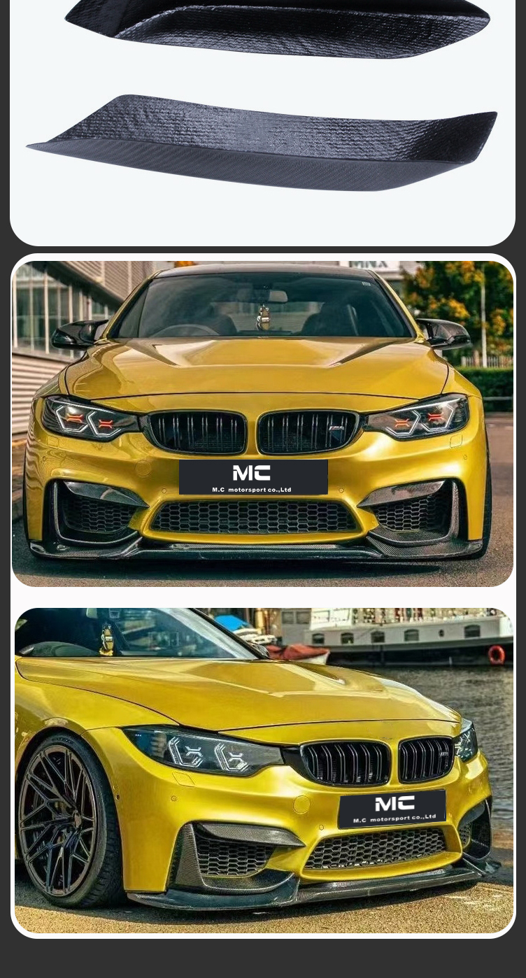 For BMW M3 M4 F82 F80 F83 Front Up Splitter